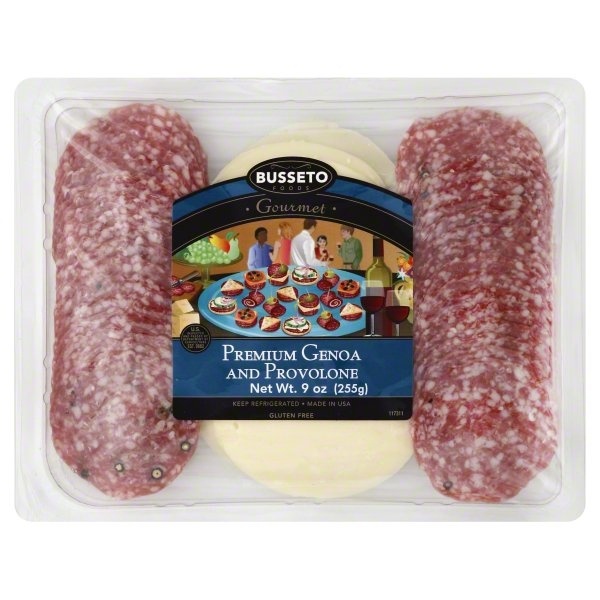 slide 1 of 1, Busseto Foods Party Packs Genoa And Provolone, 9 oz