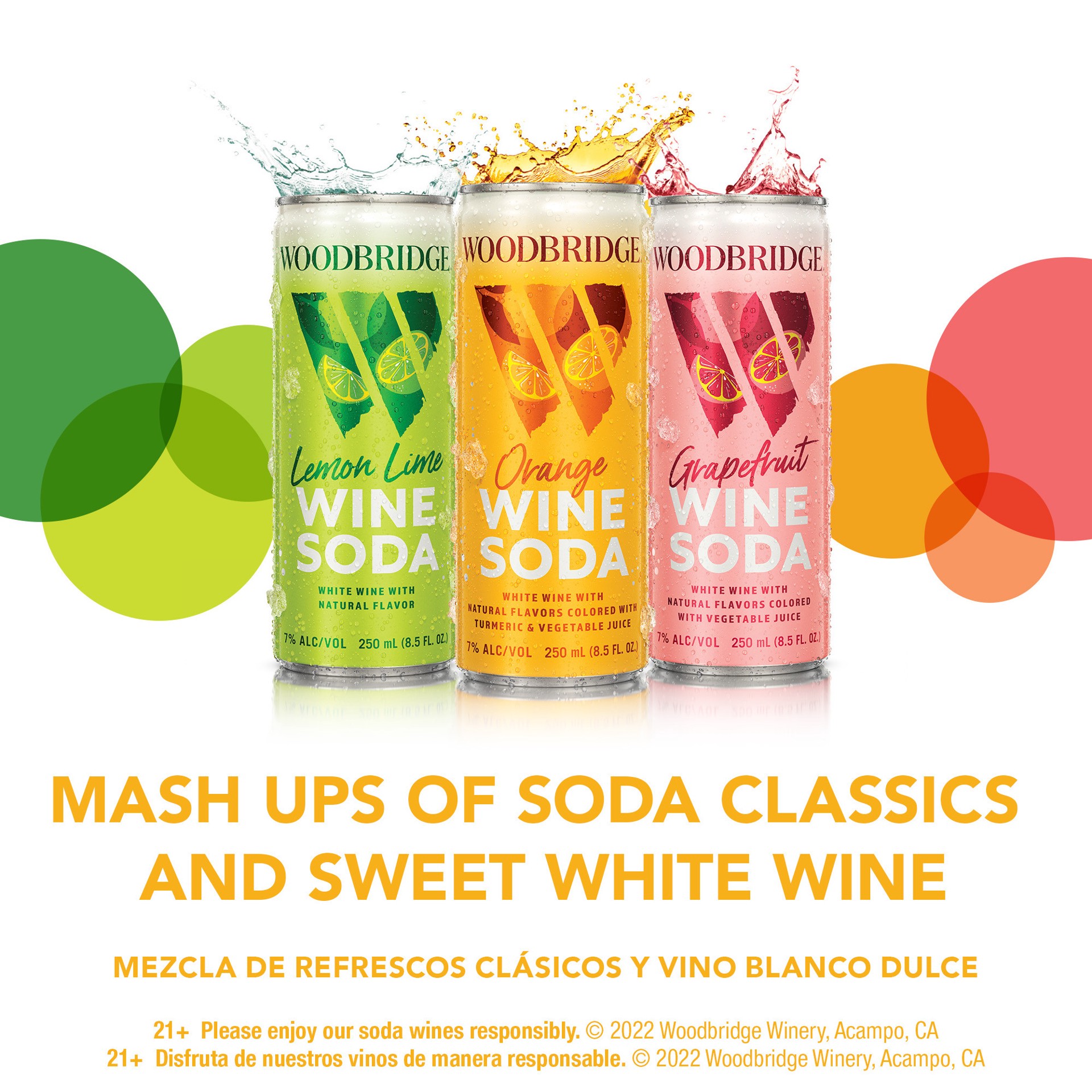 slide 3 of 5, Woodbridge by Robert Mondavi Wine Soda Variety Pack White Wine Soda, 6 pk 250 mL Cans, 50.72 fl oz