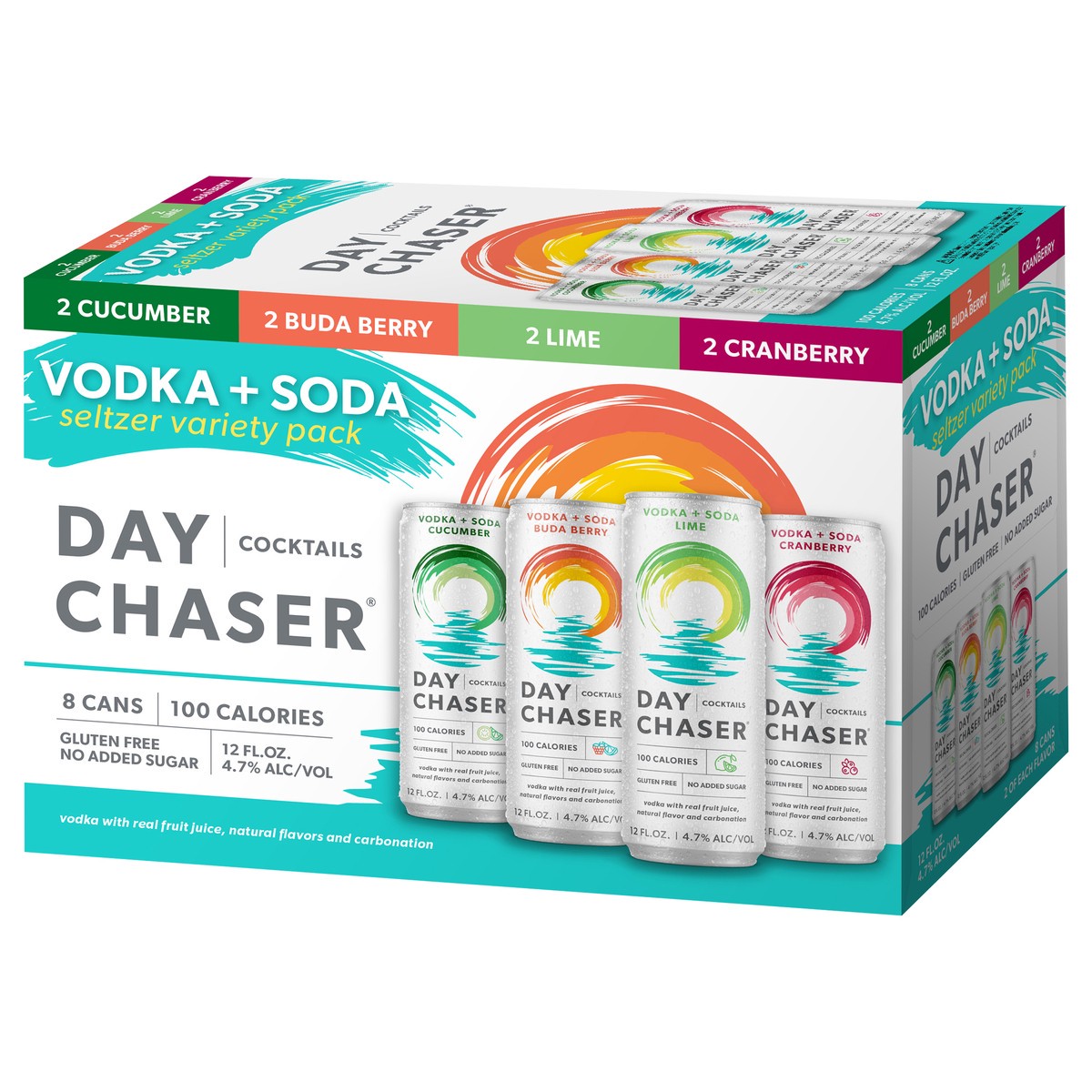 slide 4 of 5, Day Chaser Cocktails - Variety Pack-Vodka 8 Pack, 12oz Cans, 8 ct; 12 oz