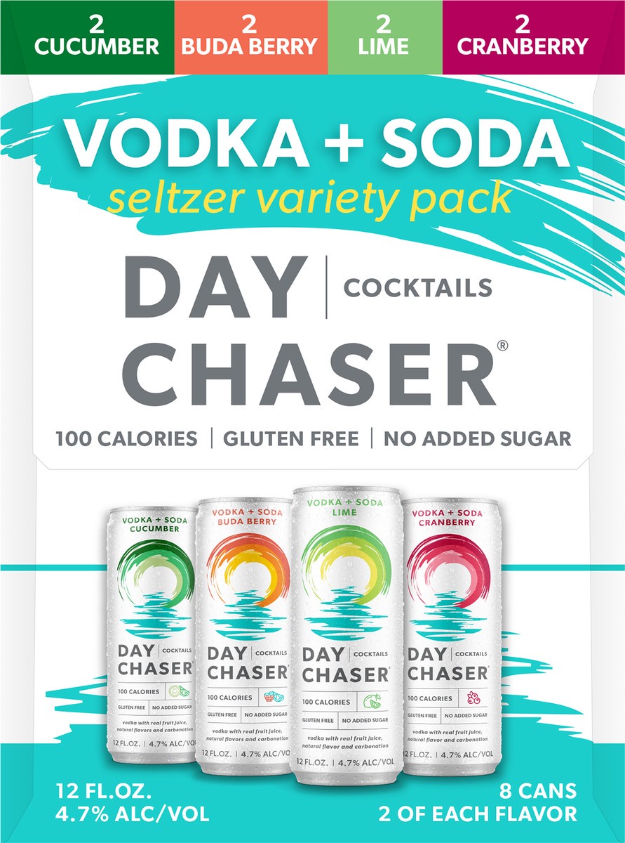 slide 3 of 5, Day Chaser Cocktails - Variety Pack-Vodka 8 Pack, 12oz Cans, 8 ct; 12 oz