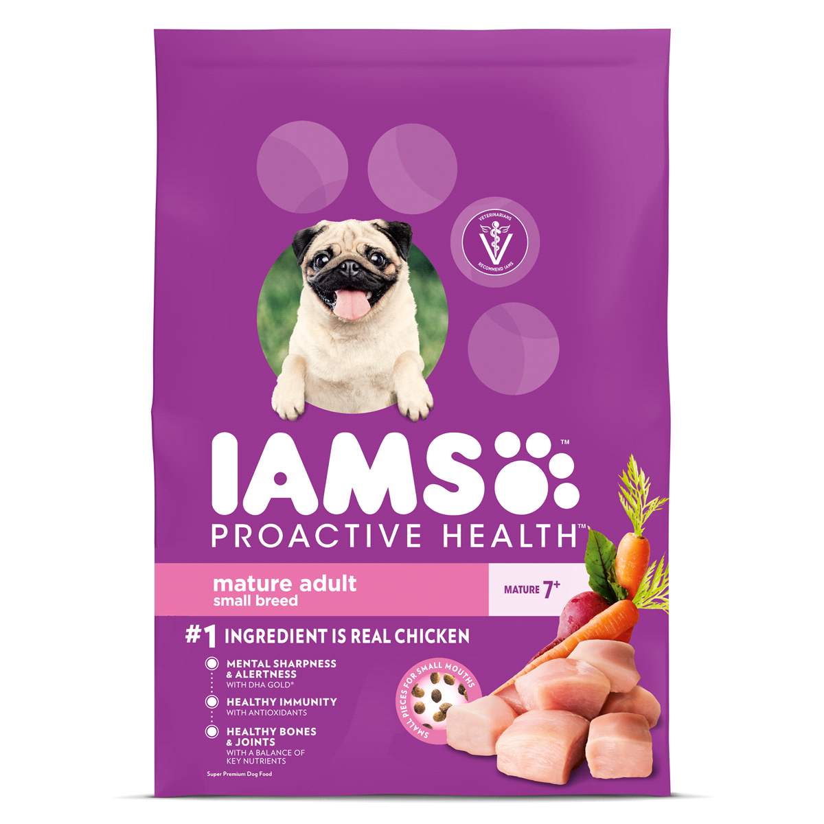 slide 1 of 1, IAMS Proactive Health Mature Dog Food for Small and Toy Breeds Chicken, 7 lb