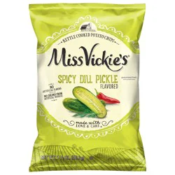 Miss Vickie's Kettle Cooked Potato Chips Spicy Dill Pickle Flavored, 7 1/2 oz
