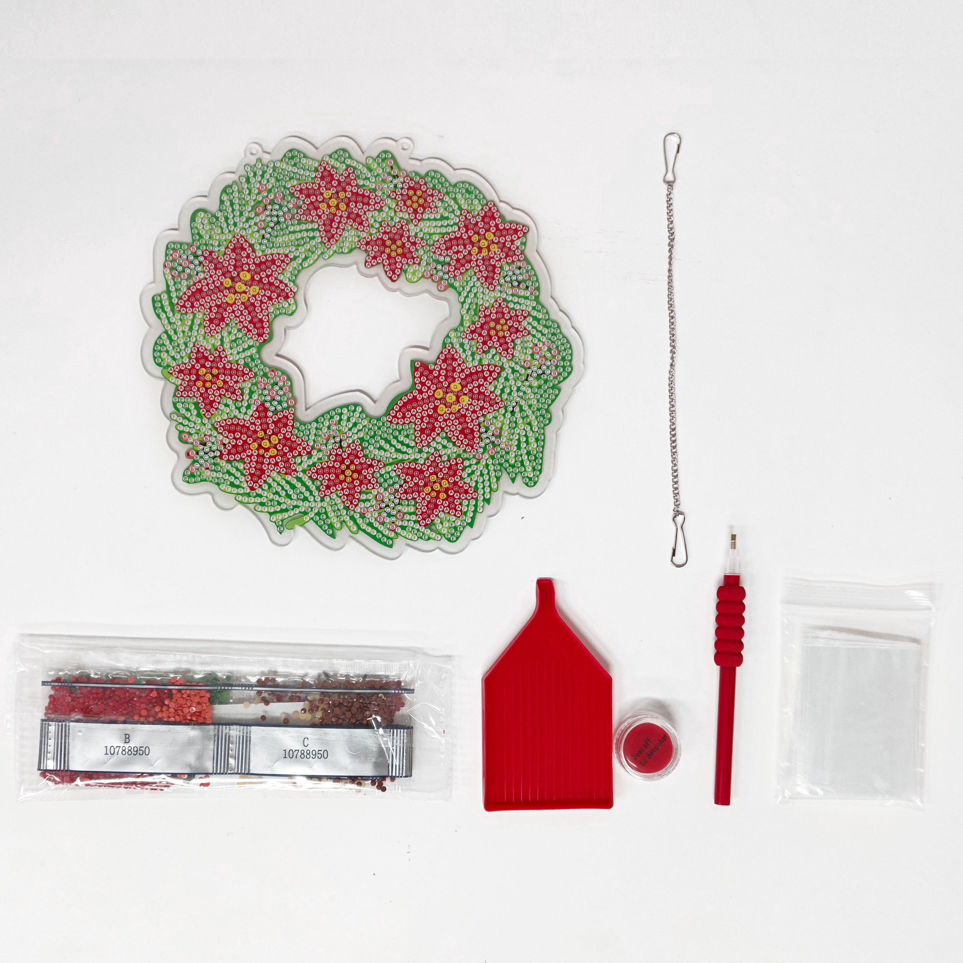 slide 2 of 4, 8" Poinsettia Wreath Diamond Art Kit By Make Market, 8 in