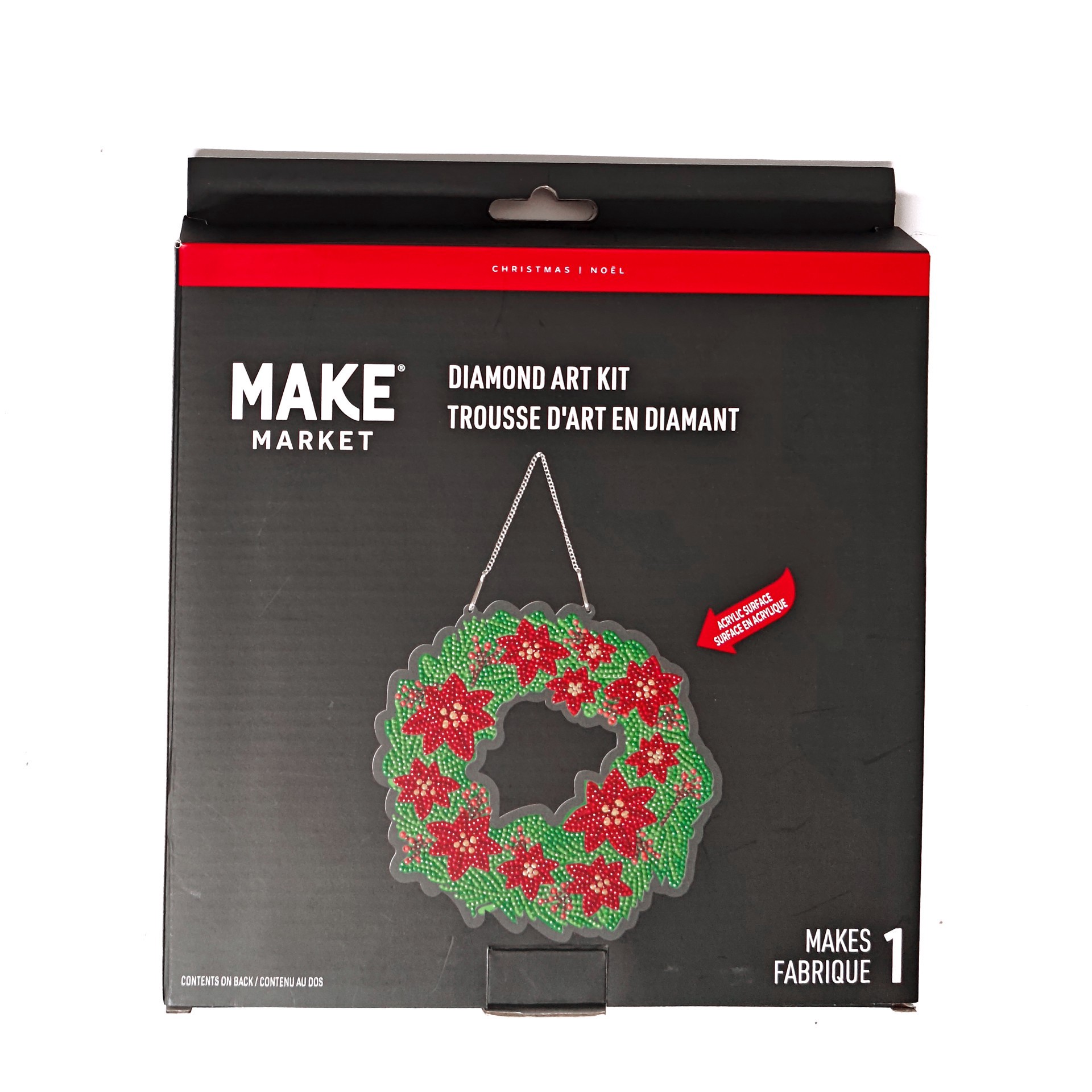 slide 3 of 4, 8" Poinsettia Wreath Diamond Art Kit By Make Market, 8 in