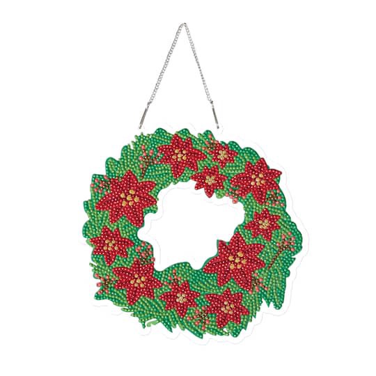 slide 1 of 4, 8" Poinsettia Wreath Diamond Art Kit By Make Market, 8 in