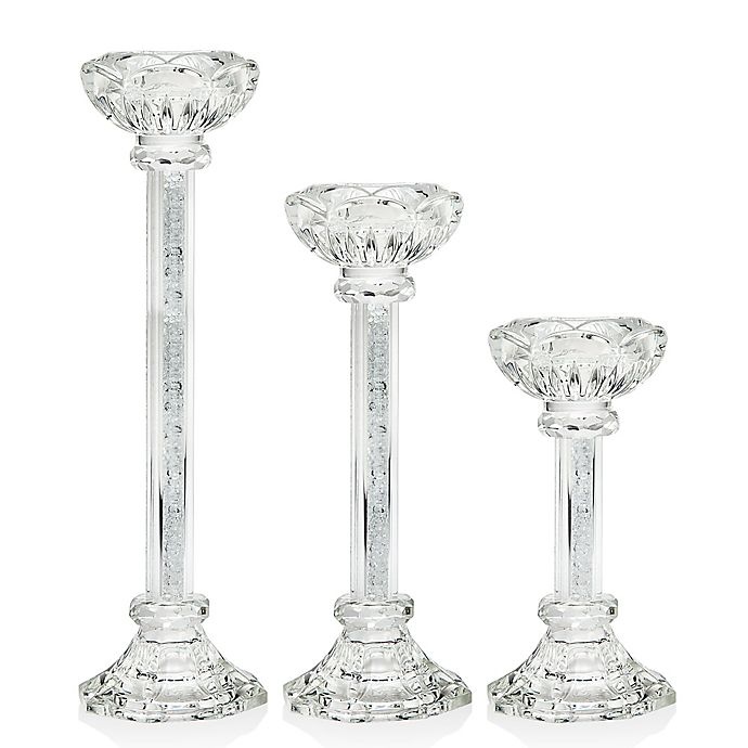 slide 1 of 1, Godinger Dazzle Scallop Candlestick Holders, 3 ct