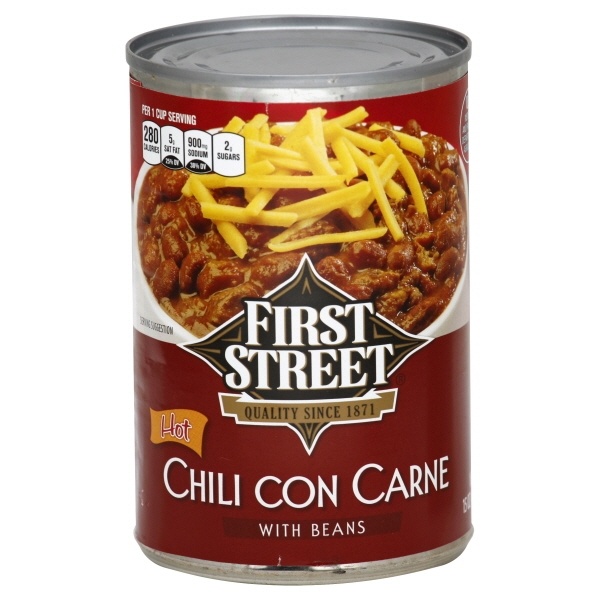 slide 1 of 1, First Street Hot Chili Beans, 15 oz