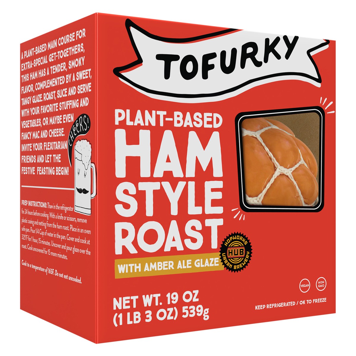slide 8 of 9, Tofurky Plant - Based Ham Style Roast with Amber Ale Glaze (Fresh), 19 oz
