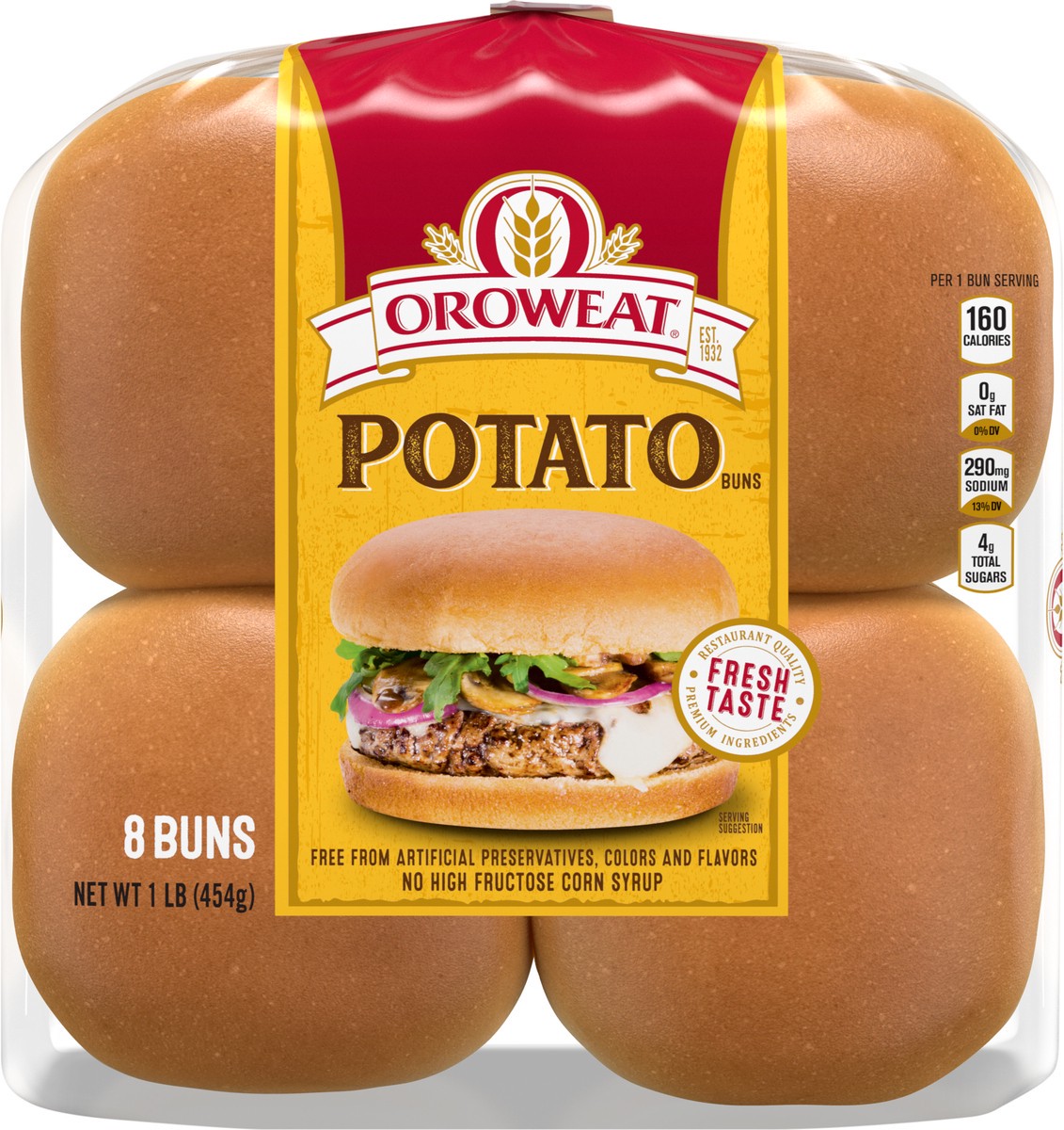 slide 7 of 7, Oroweat Potato Sandwich Buns 8 Ct 16 Oz, 8 ct