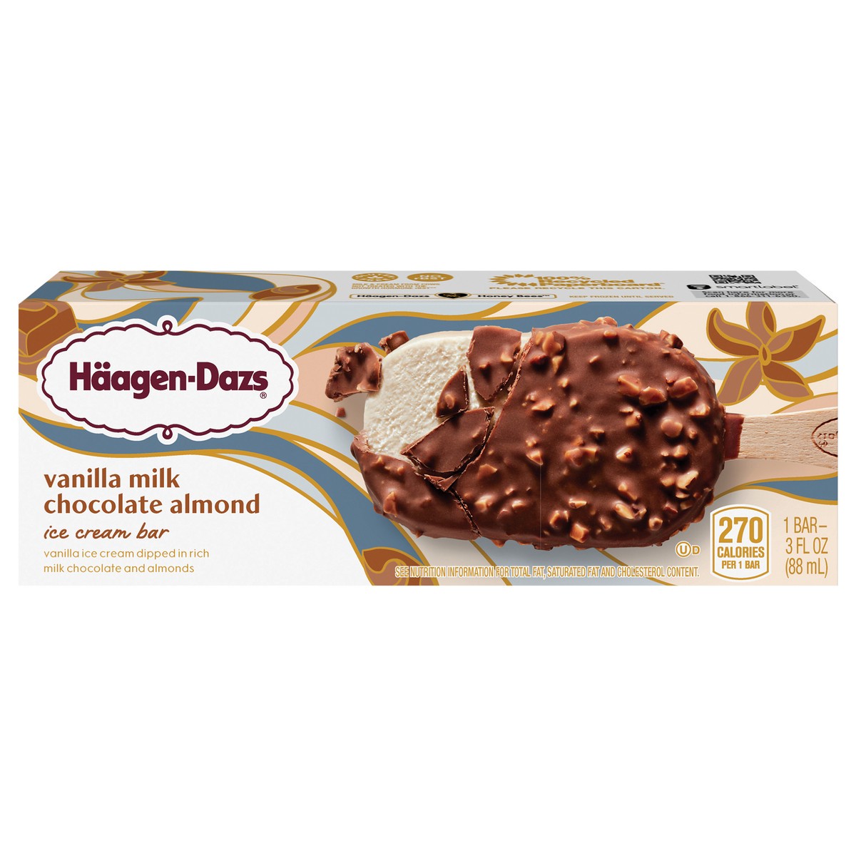 slide 1 of 7, HAAGEN-DAZS Vanilla Milk Chocolate Almond Ice Cream Bar 3 fl. oz. Box, 3 fl oz