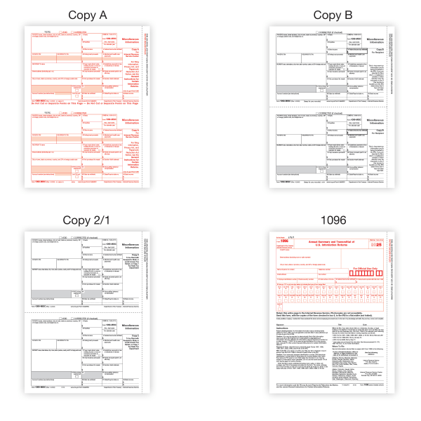 slide 4 of 4, Office Depot® 1099-MISC Laser Tax Forms With Software, 4-Part, 2-Up, 8-1/2"" x 11"", Pack Of 25 Form Sets, 1 ct
