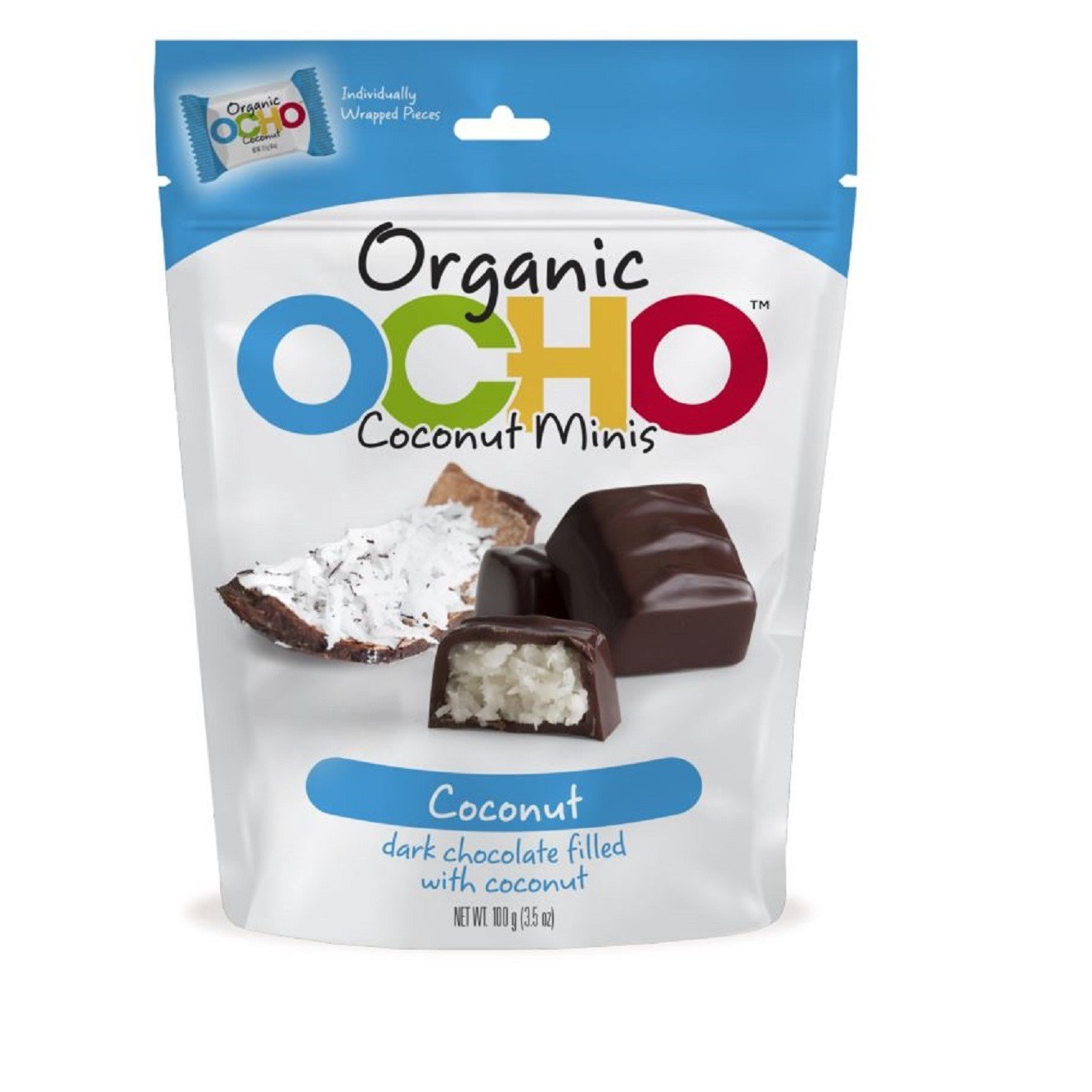 slide 1 of 3, OCHO Mini Coconut Candy Bar, 3.5 oz