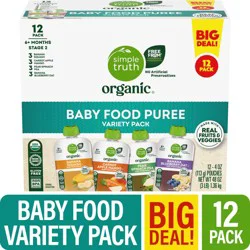 Simple Truth Organic 4-Flavor Stage 2 Baby Food Pouches Variety Pack