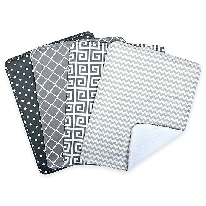 slide 1 of 2, Trend Lab Ombre Burp Cloth Set - Grey, 4 ct