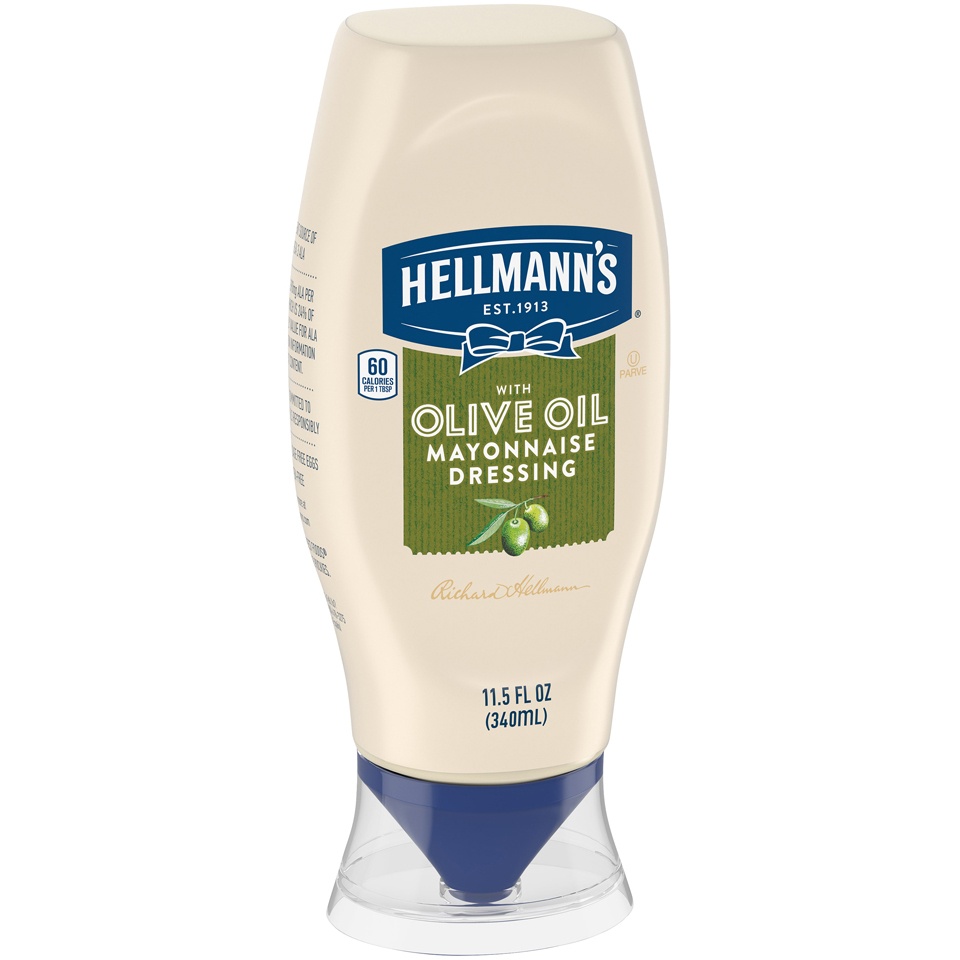 slide 2 of 5, Hellmann's Mayonnaise Dressing with Olive Oil, 11.5 fl oz