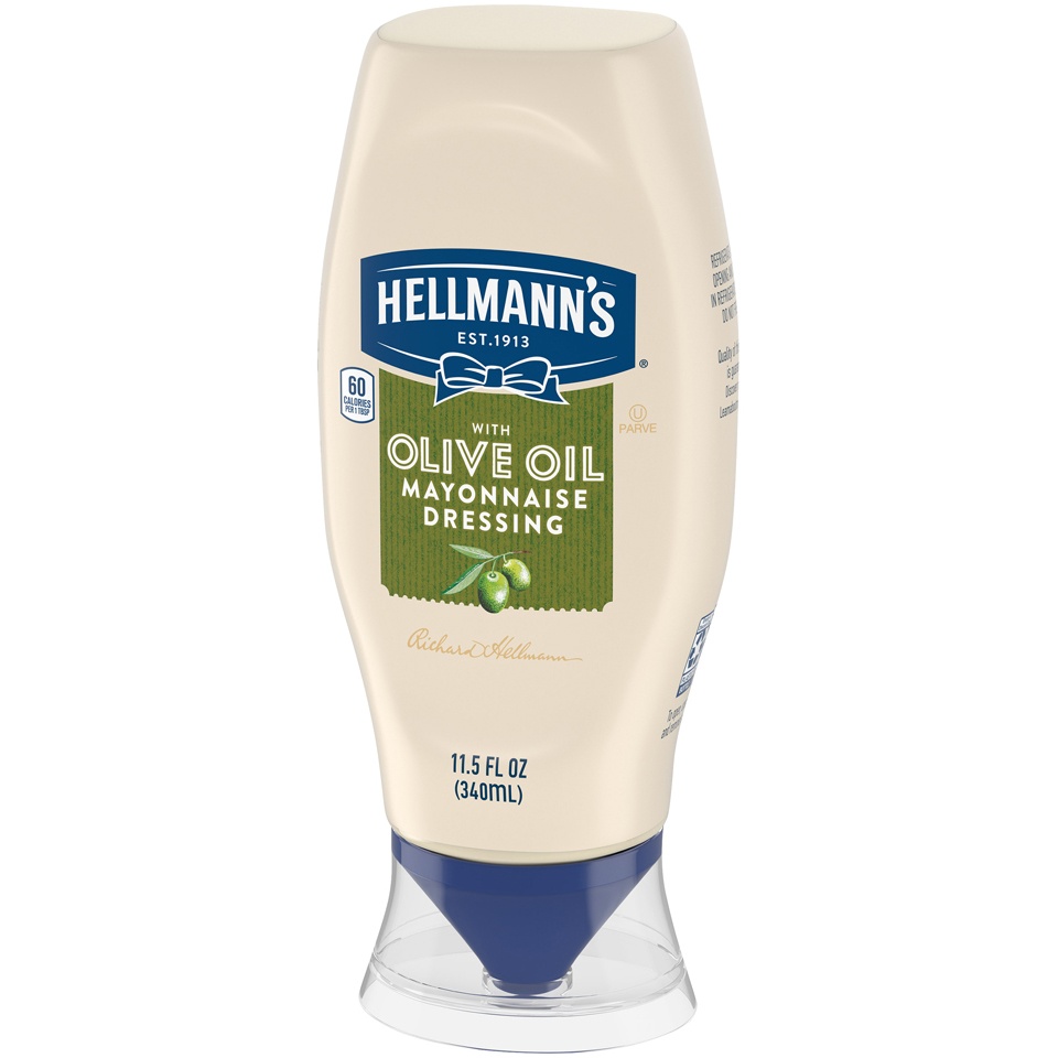 slide 3 of 5, Hellmann's Mayonnaise Dressing with Olive Oil, 11.5 fl oz