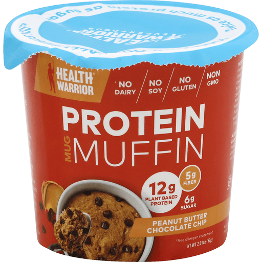slide 1 of 1, Health Warrior Protein Mug Muffin, Peanut Butter Chocolate Chip, 2.01 oz