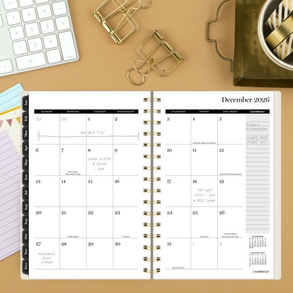 slide 3 of 10, Cambridge® Jeannie 2026 Weekly Monthly Planner, Small, 5 1/2"" x 8 1/2"", 1 ct