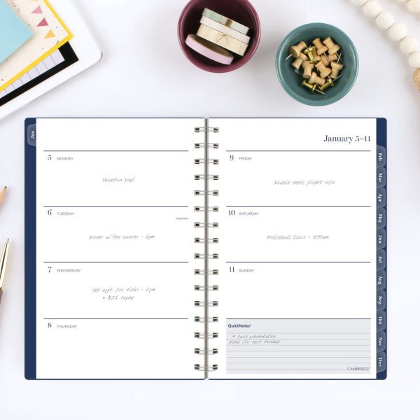 slide 9 of 10, Cambridge® Apex 2026 Weekly Monthly Planner, Small, 5 1/2"" x 8 1/2"", 1 ct