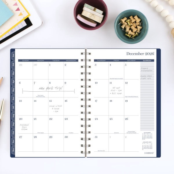 slide 2 of 10, Cambridge® Apex 2026 Weekly Monthly Planner, Small, 5 1/2"" x 8 1/2"", 1 ct