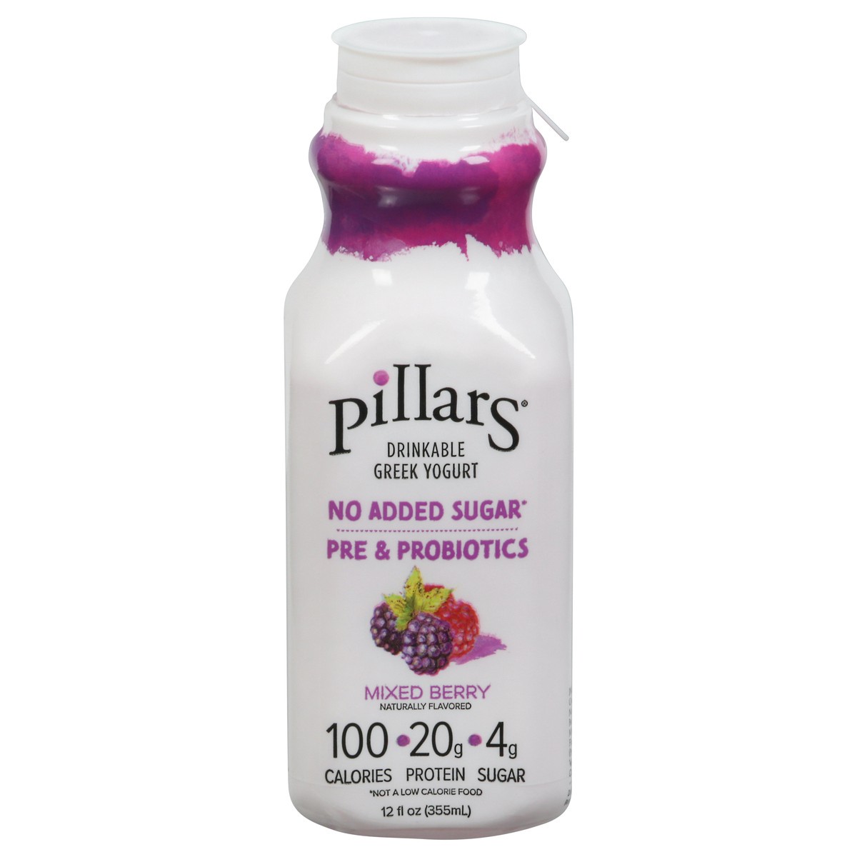 slide 1 of 4, Pillars Pre & Probiotics Mixed Berry Drinkable Greek Yogurt 12 fl oz, 12 fl oz