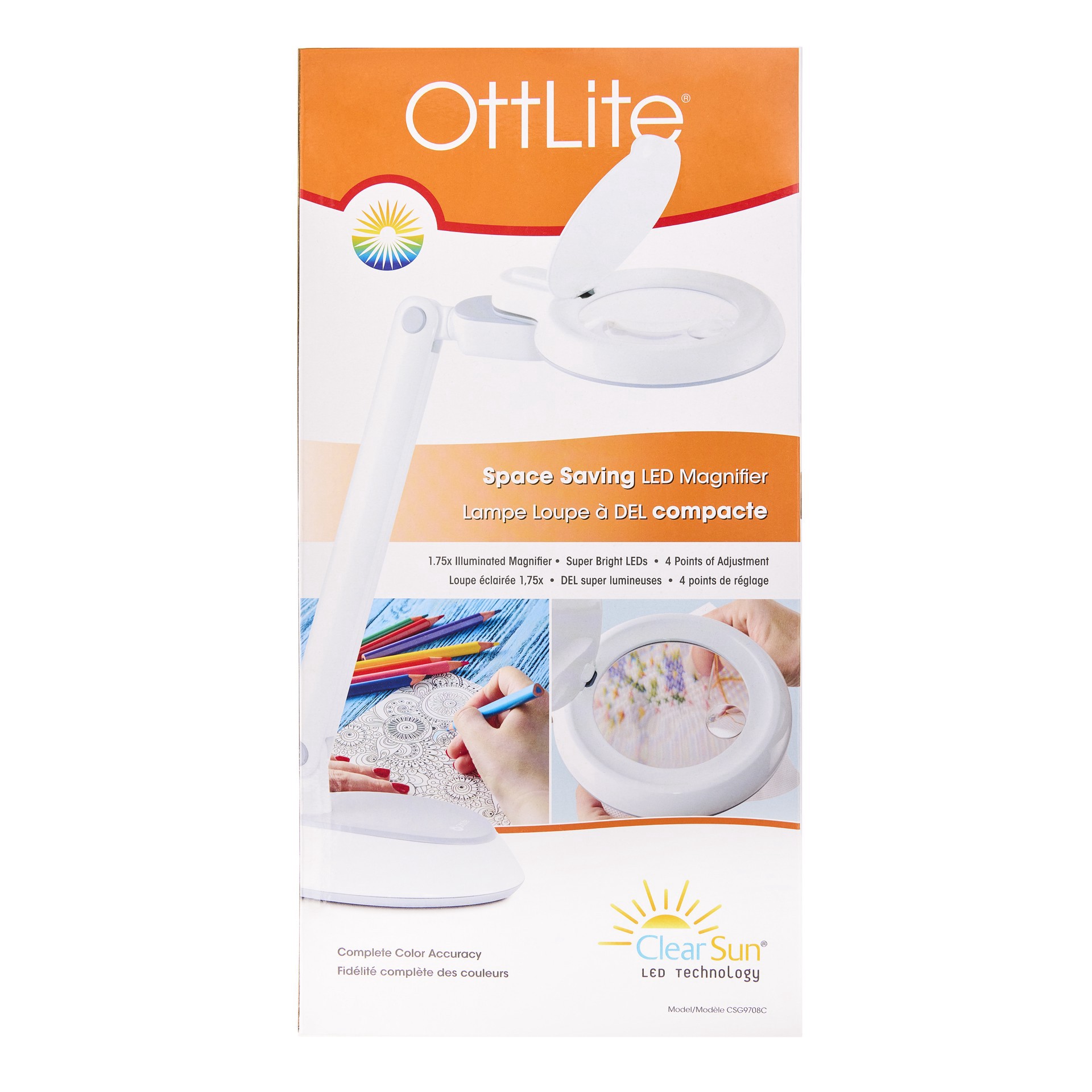 slide 9 of 9, Ott Lite Ottlite Space-Saving Led Magnifier Desk Lamp, 3 in