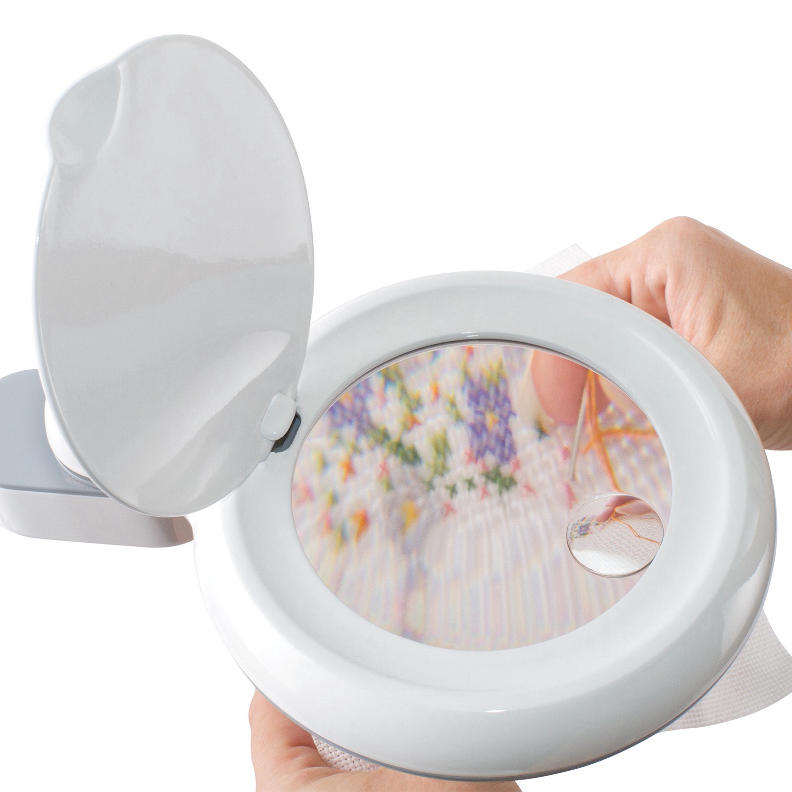 slide 7 of 9, Ott Lite Ottlite Space-Saving Led Magnifier Desk Lamp, 3 in