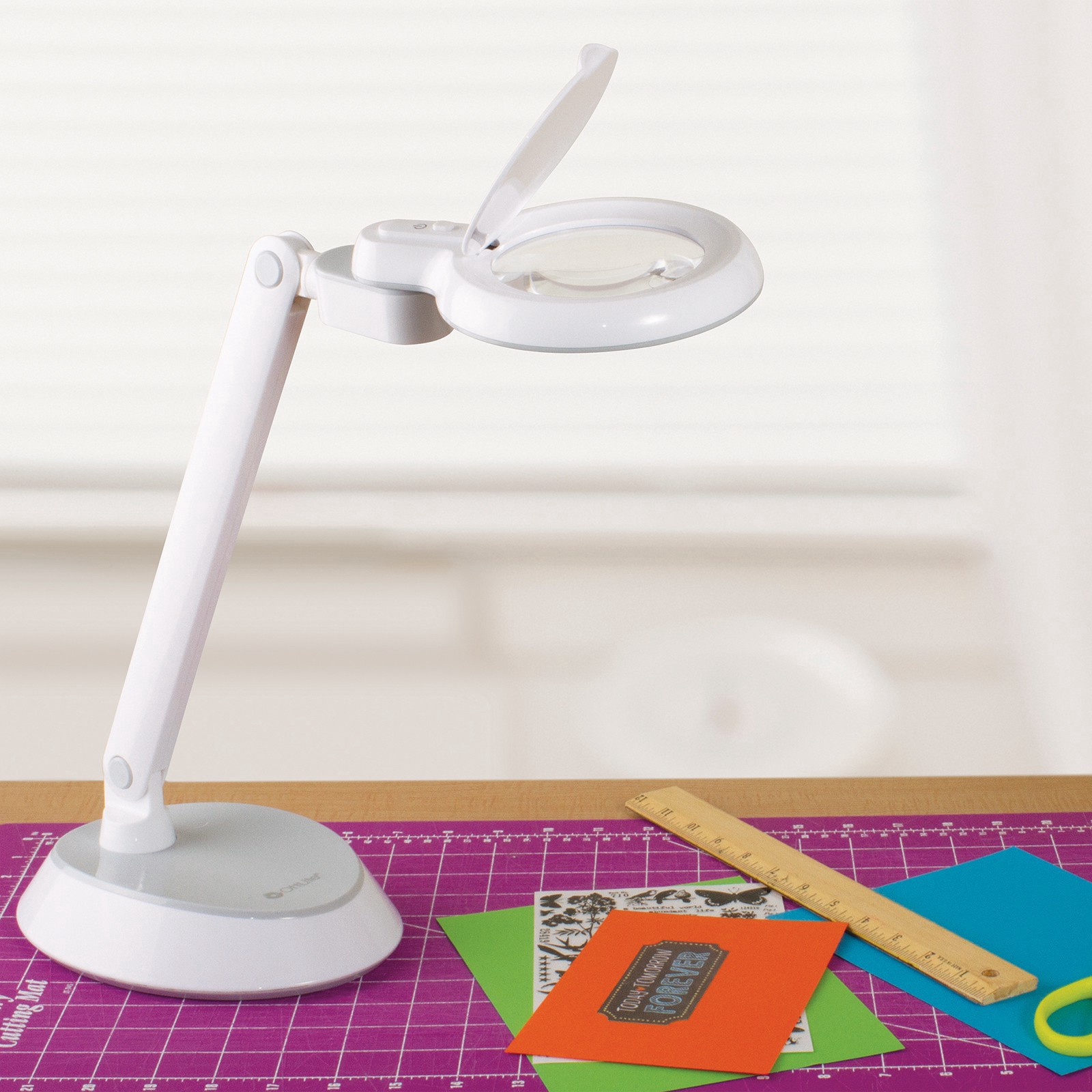 slide 5 of 9, Ott Lite Ottlite Space-Saving Led Magnifier Desk Lamp, 3 in