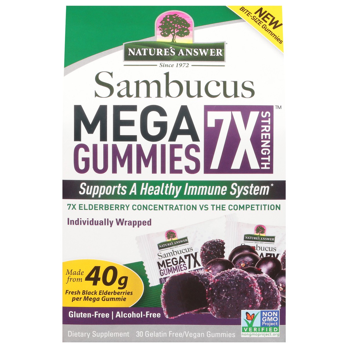 slide 1 of 9, Nature's Answer Sambucus Mega Gummies, 30 ct
