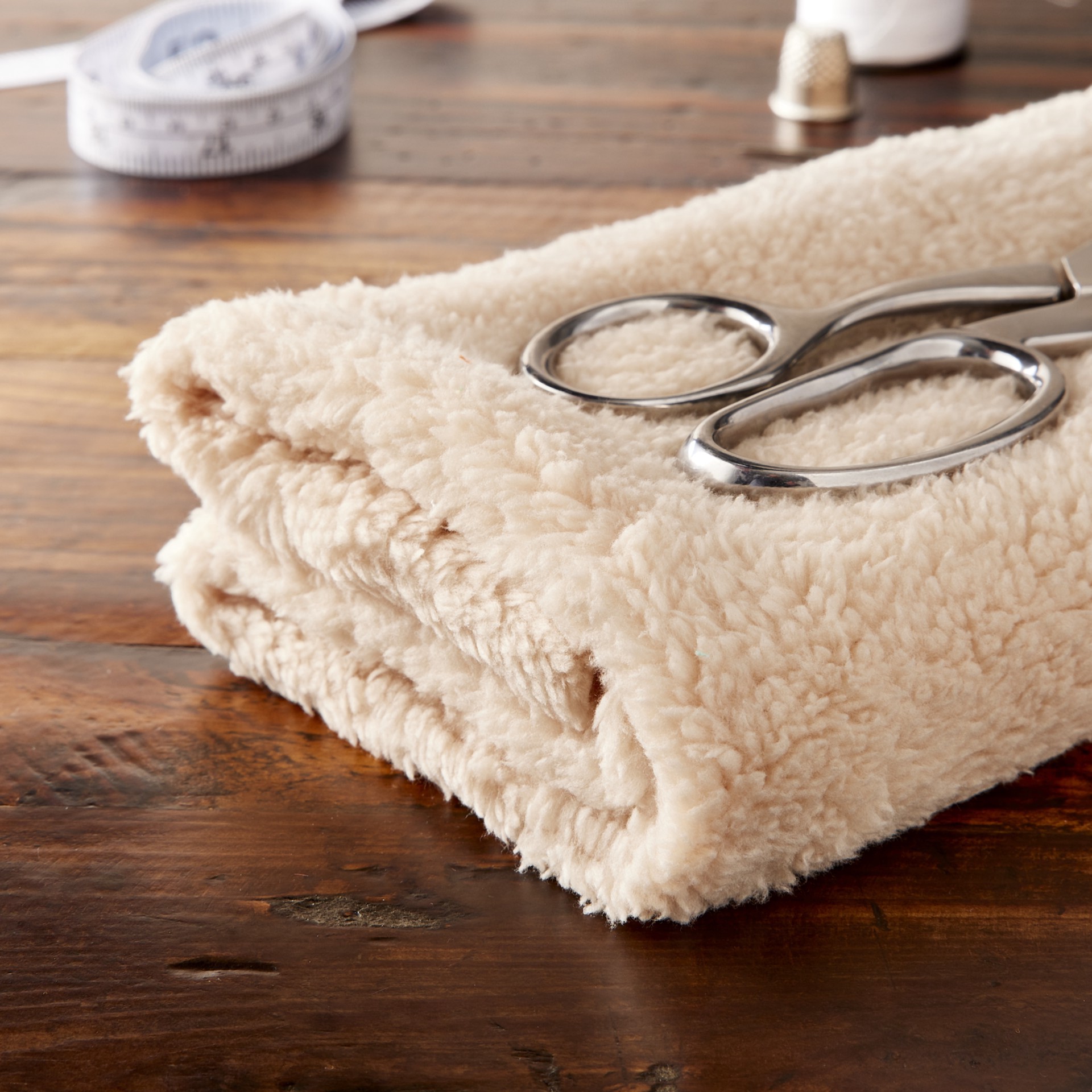 slide 2 of 4, Natural Sherpa Fabric Bundle By Loops & Threads, 0.5 yd