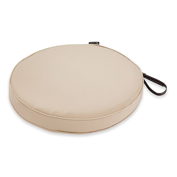 slide 1 of 5, Classic Accessories Montlake FadeSafe Round Dining Seat Cushion - Beige, 15 in