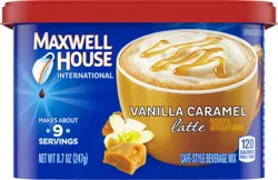 Maxwell House Vanilla Caramel Latte Cafe Style Beverage Mix, 8.7 oz. Canister