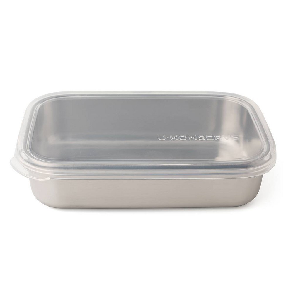 slide 2 of 4, U Konserve U-Konserve Stainless Steel Food-Storage Container Rectangle - Clear Silicone Lid, 1 ct