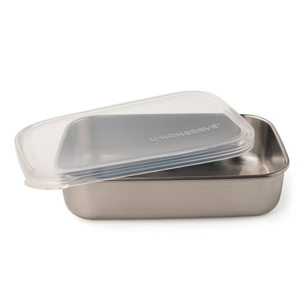slide 3 of 4, U Konserve U-Konserve Stainless Steel Food-Storage Container Rectangle - Clear Silicone Lid, 1 ct