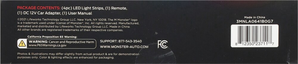slide 3 of 3, Monster Multi-Color Led Light Strips, 4 ct