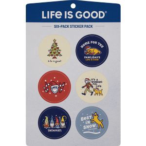 slide 1 of 1, LIFE IS GOOD Winter Holiday Sticker, 1 ct
