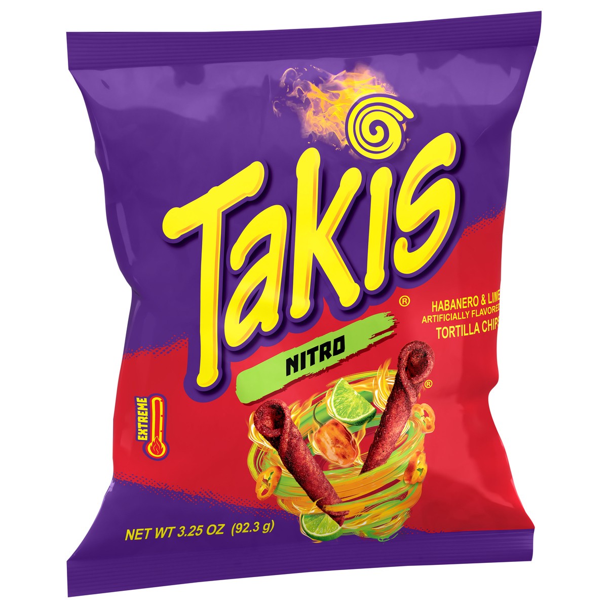 slide 5 of 9, Takis Nitro 3.25 oz Snack Size Bag, Habanero & Lime Flavored Extreme Spicy Rolled Tortilla Chips, 3.25 oz