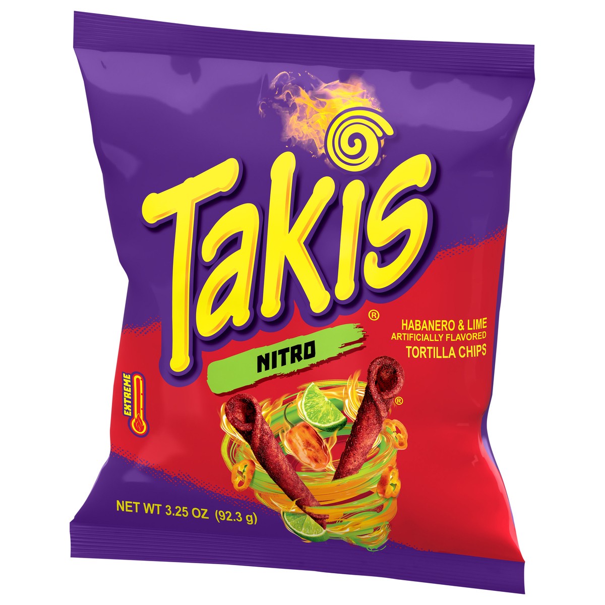 slide 6 of 9, Takis Nitro 3.25 oz Snack Size Bag, Habanero & Lime Flavored Extreme Spicy Rolled Tortilla Chips, 3.25 oz