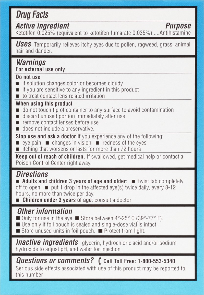 slide 8 of 9, Alaway Preservative Free Original Prescription Strength Eye Itch Relief 20 Vials Box, 10 ml