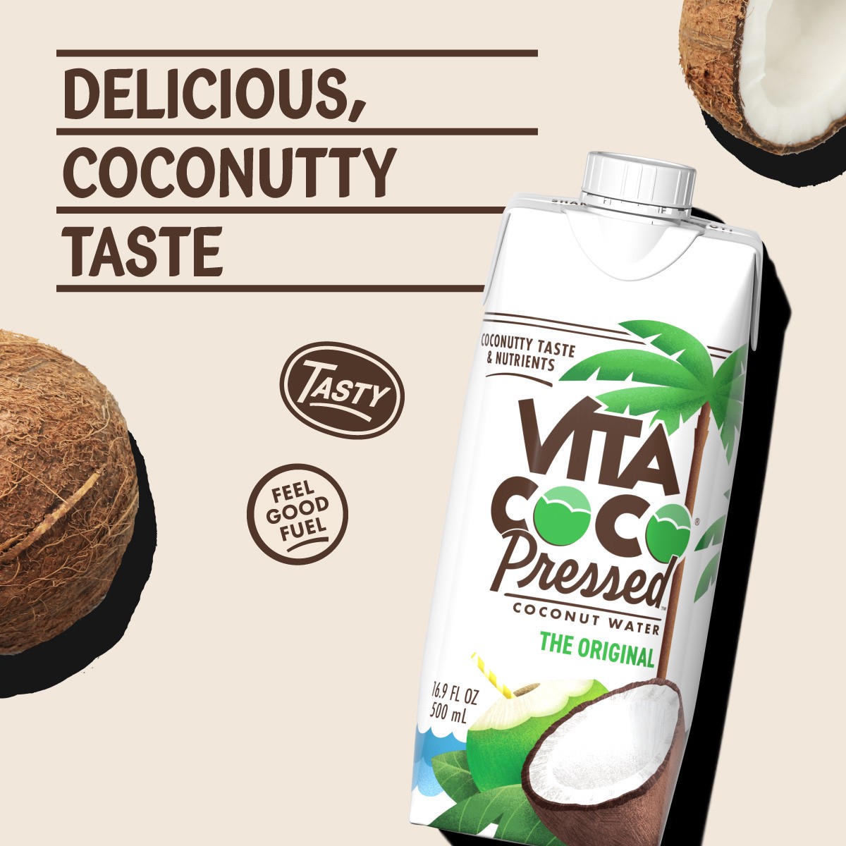 slide 2 of 5, Vita Coco Pressed Coconut Water 16.9 fl oz Carton, 16.9 fl oz
