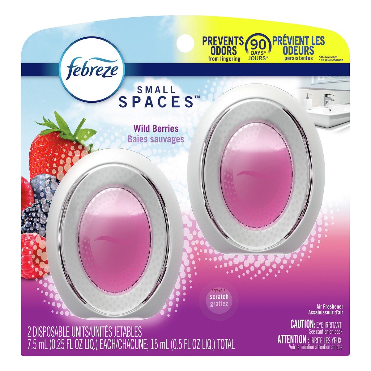 slide 1 of 9, Febreze Small Spaces Wild Berries Air Freshener 2 ea, 2 ct