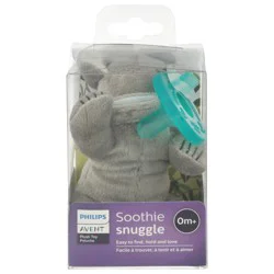 Philips Avent Soothie Snuggle Pacifier Holder with Detachable Pacifier, Koala, 0m+