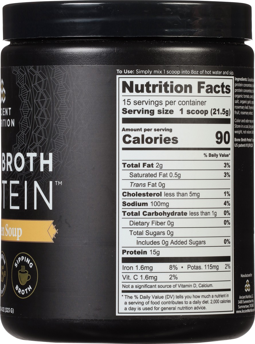 slide 7 of 9, Ancient Nutrition Bone Broth Protein Chicken Soup, 11.7 oz