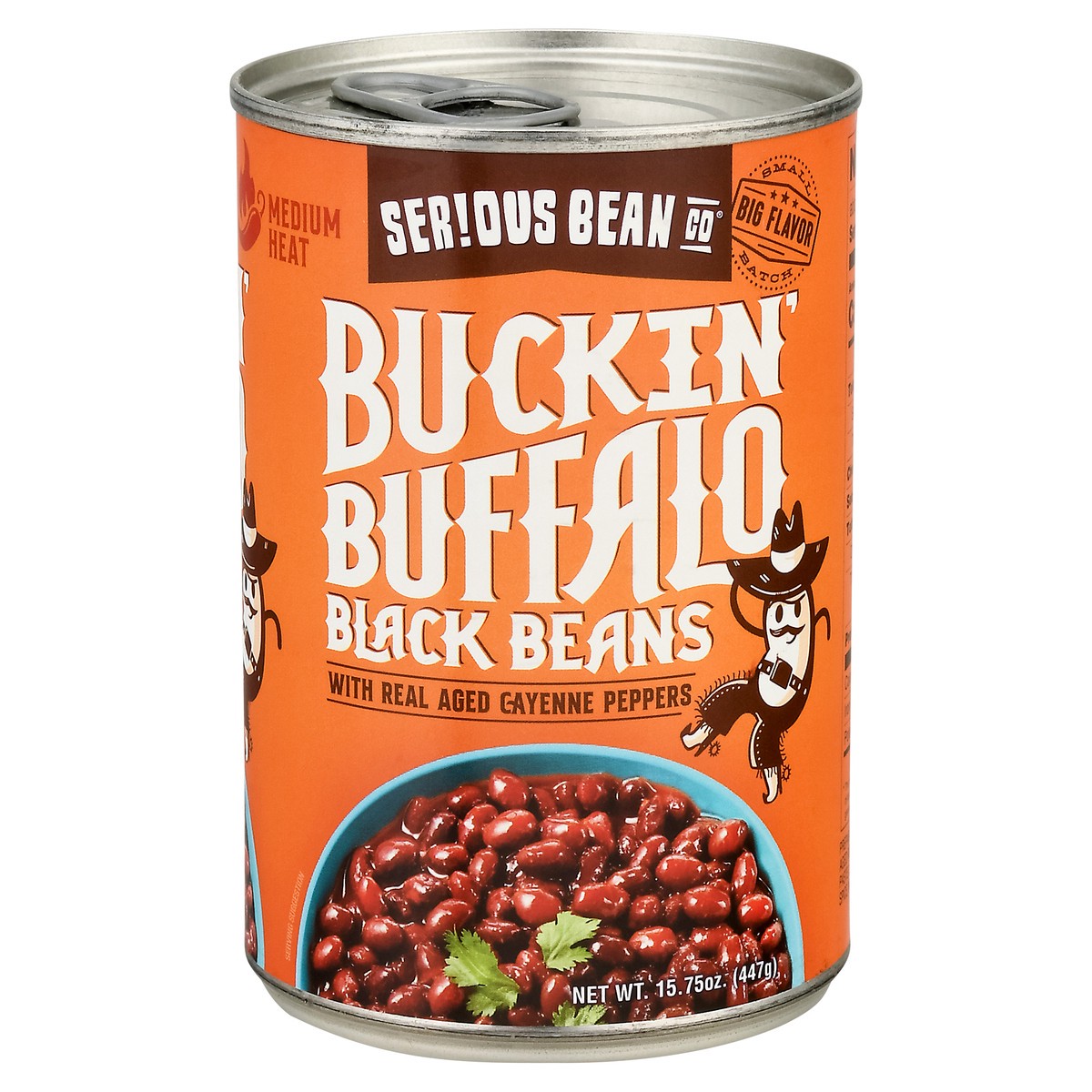 slide 1 of 13, Serious Bean Co Buckin' Buffalo Medium Heat Black Beans, 15.75 oz, 15.75 oz
