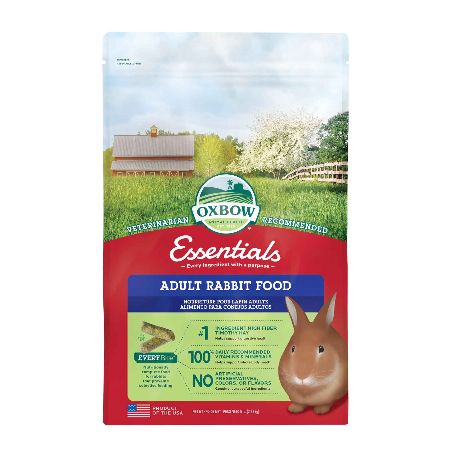 slide 1 of 1, Oxbow Essentials Adult Rabbit Food, 5 lb