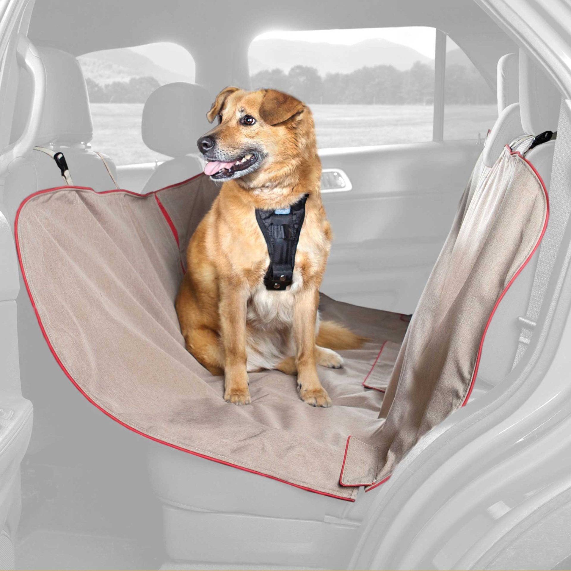 slide 1 of 1, Kurgo Heather Hammock Tan Dog Car Seat Cover, 1 ct