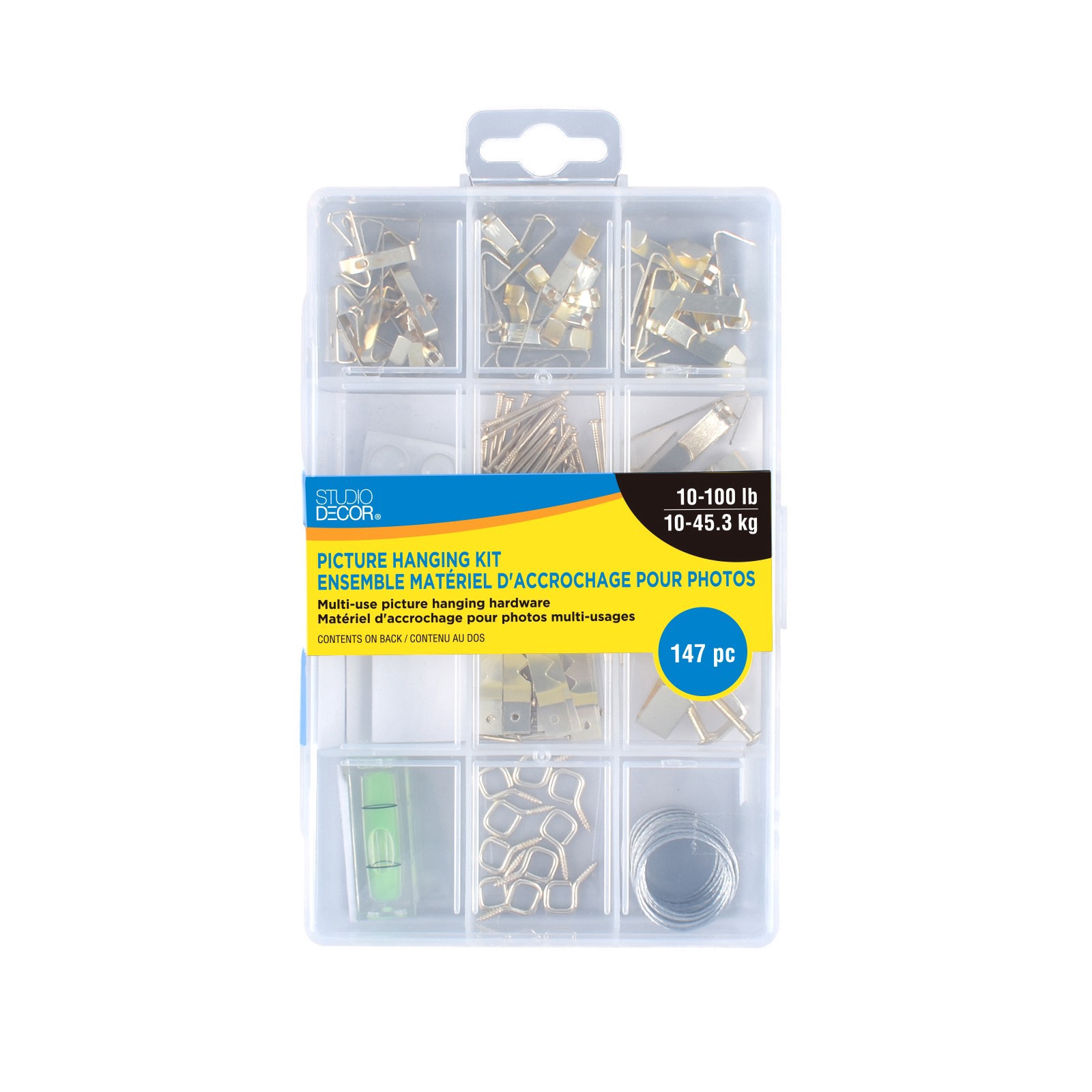 slide 3 of 13, Picture Hanging Kit By Studio Decor, variety of hardware to hold 10 x 100 lb