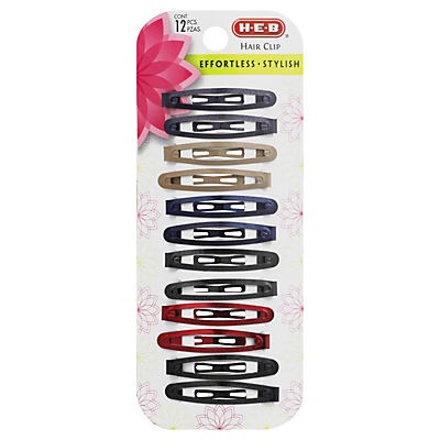 slide 1 of 1, H-E-B Assorted Hair Clips, 12 ct