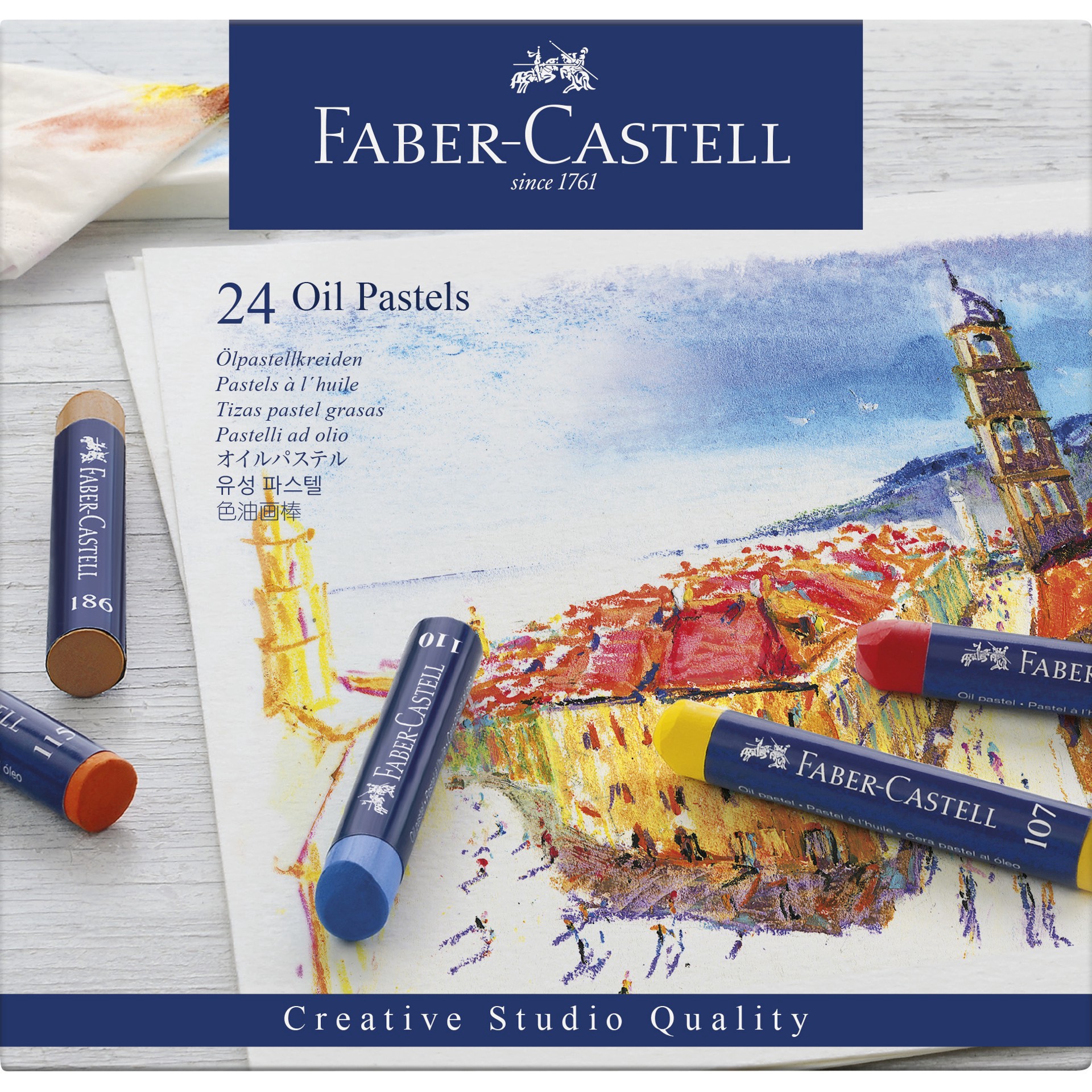 slide 2 of 6, Faber-Castell Oil Pastels 24 Color Set, 24 oil pastels
