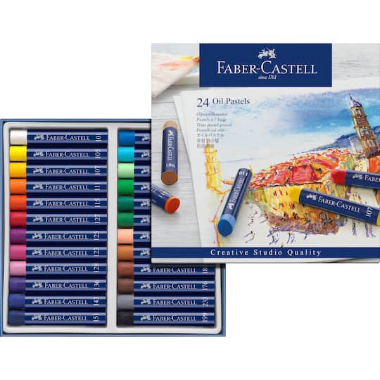 slide 1 of 6, Faber-Castell Oil Pastels 24 Color Set, 24 oil pastels